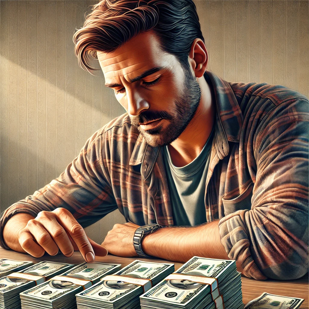 A man counting money